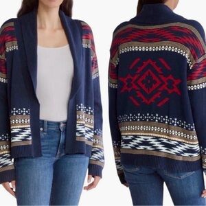 Lucky Brand Women’s Cardigan Sweater Aztec Southwest Size Large
